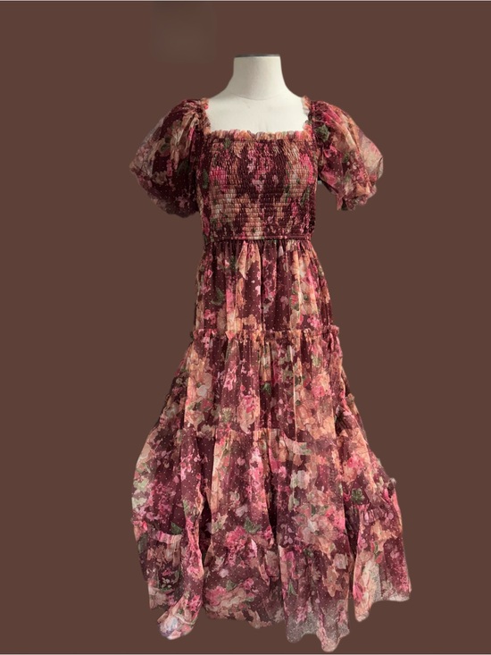 Blu Pepper Dresses & Skirts - Blu Pepper Floral Maxi Dress in Pink and Burgundy